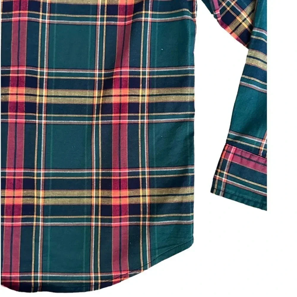 OLD NAVY | Green -Orange | PLAID SHIRT